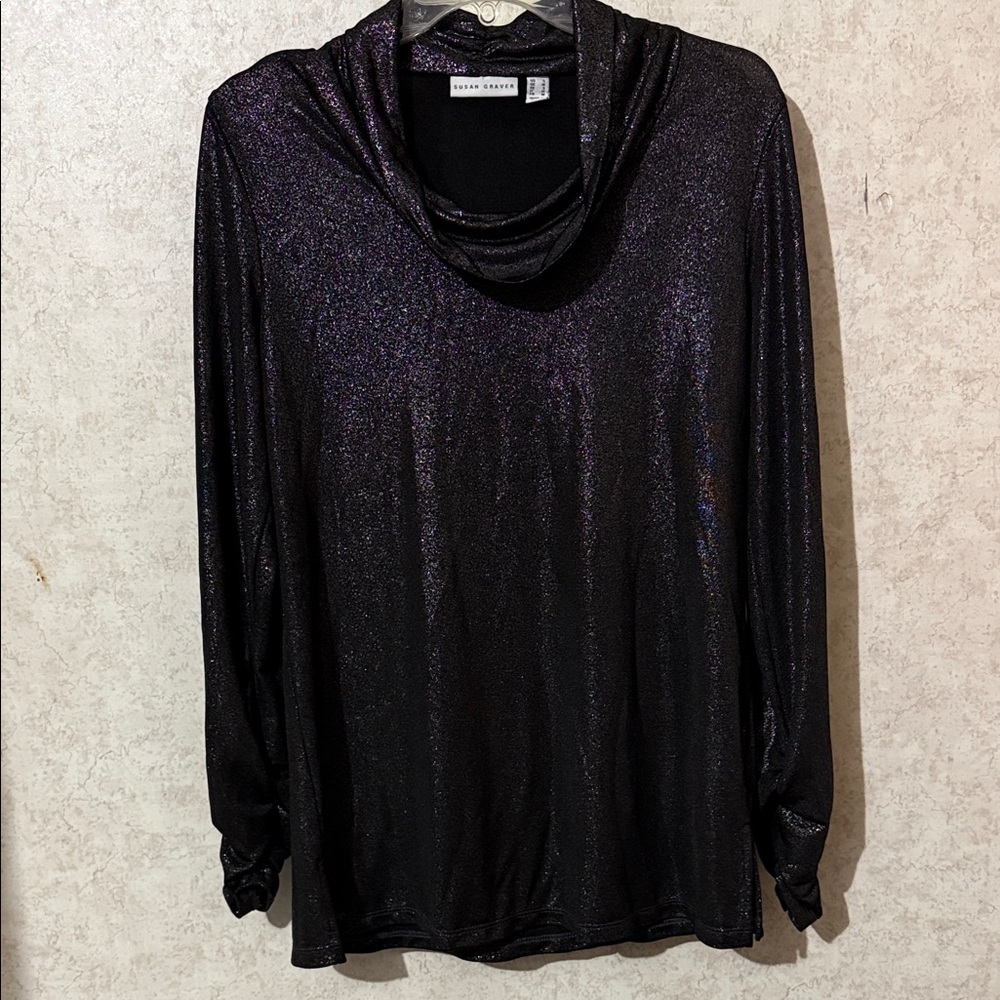 NWOTS Susan Graver Black Shimmer Blouse